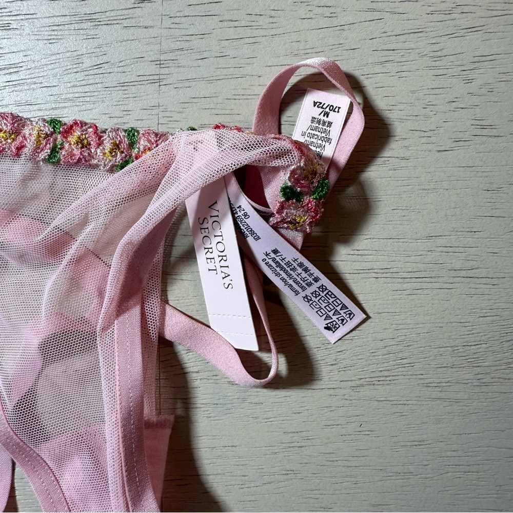 NWT Victoria's Secret Pink Lily Embroidered Corset G String 2 piece Set, Med DD - Picture 10 of 16